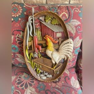 Vintage Rooster Wall Plaque